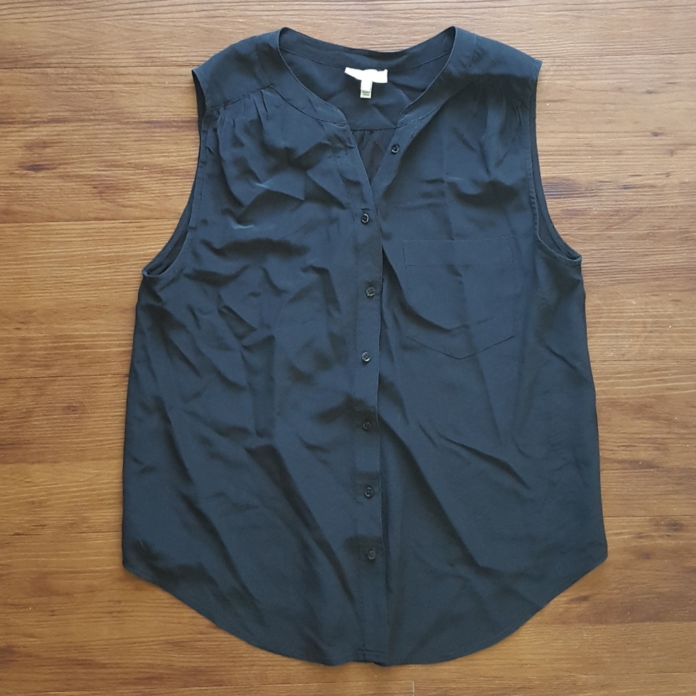 Joie Silk Sleeveless Button Down Blouse